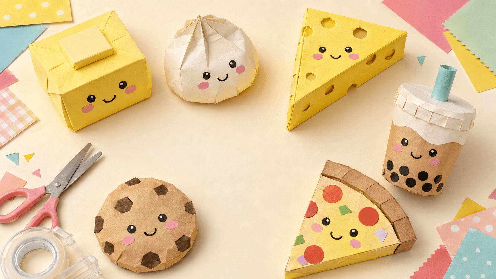 Printable food paper squishy template collection with cute handmade food crafts